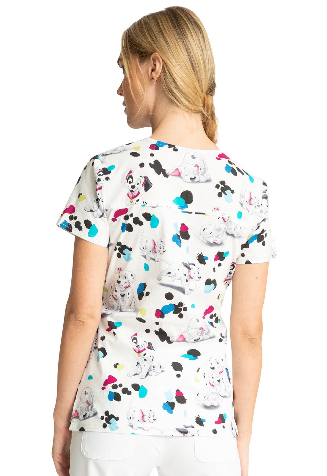101 Dalmatians Tooniforms Licensed Disney V Neck Scrub Top TF666 DAPO - Scrubs Select