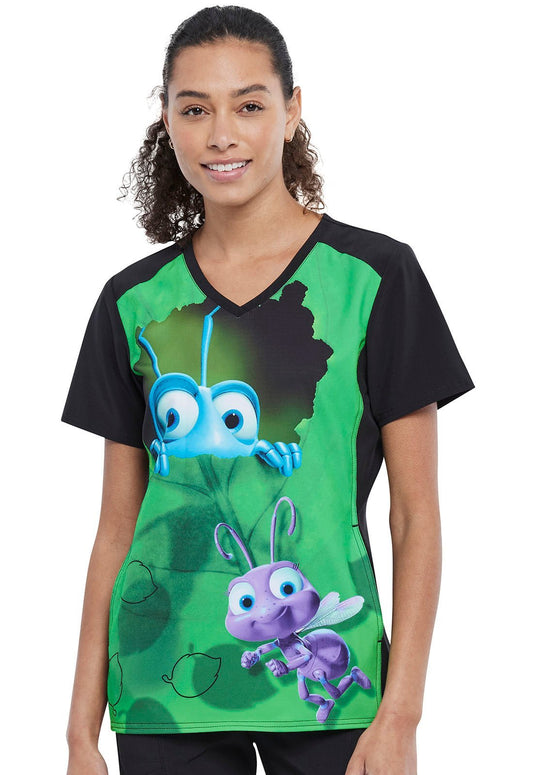 A Bug's Life Tooniforms Licensed V Neck Scrub Top TF637 BFFD - Scrubs Select