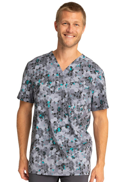 Abstract Cherokee Infinity Men's V Neck Scrub Top CK902 ABWY - Scrubs Select