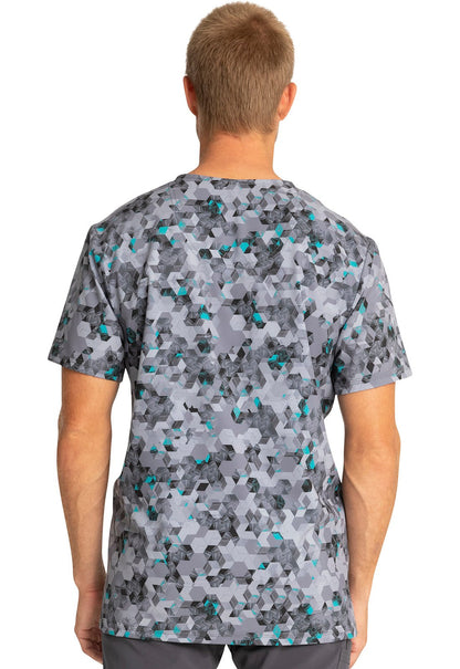 Abstract Cherokee Infinity Men's V Neck Scrub Top CK902 ABWY - Scrubs Select