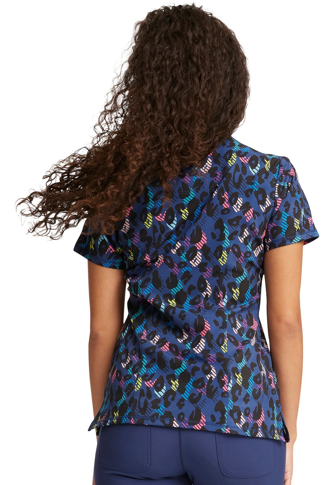Abstract Cherokee Infinity Mock Wrap Scrub Top CK608 AMPO - Scrubs Select