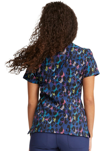 Abstract Cherokee Infinity Mock Wrap Scrub Top CK608 AMPO - Scrubs Select
