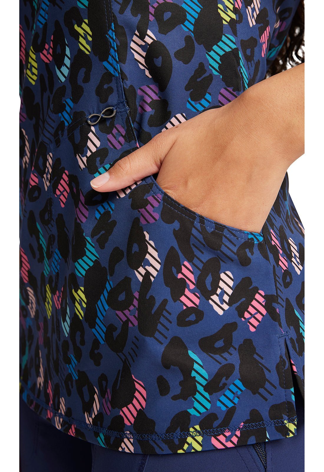 Abstract Cherokee Infinity Mock Wrap Scrub Top CK608 AMPO - Scrubs Select