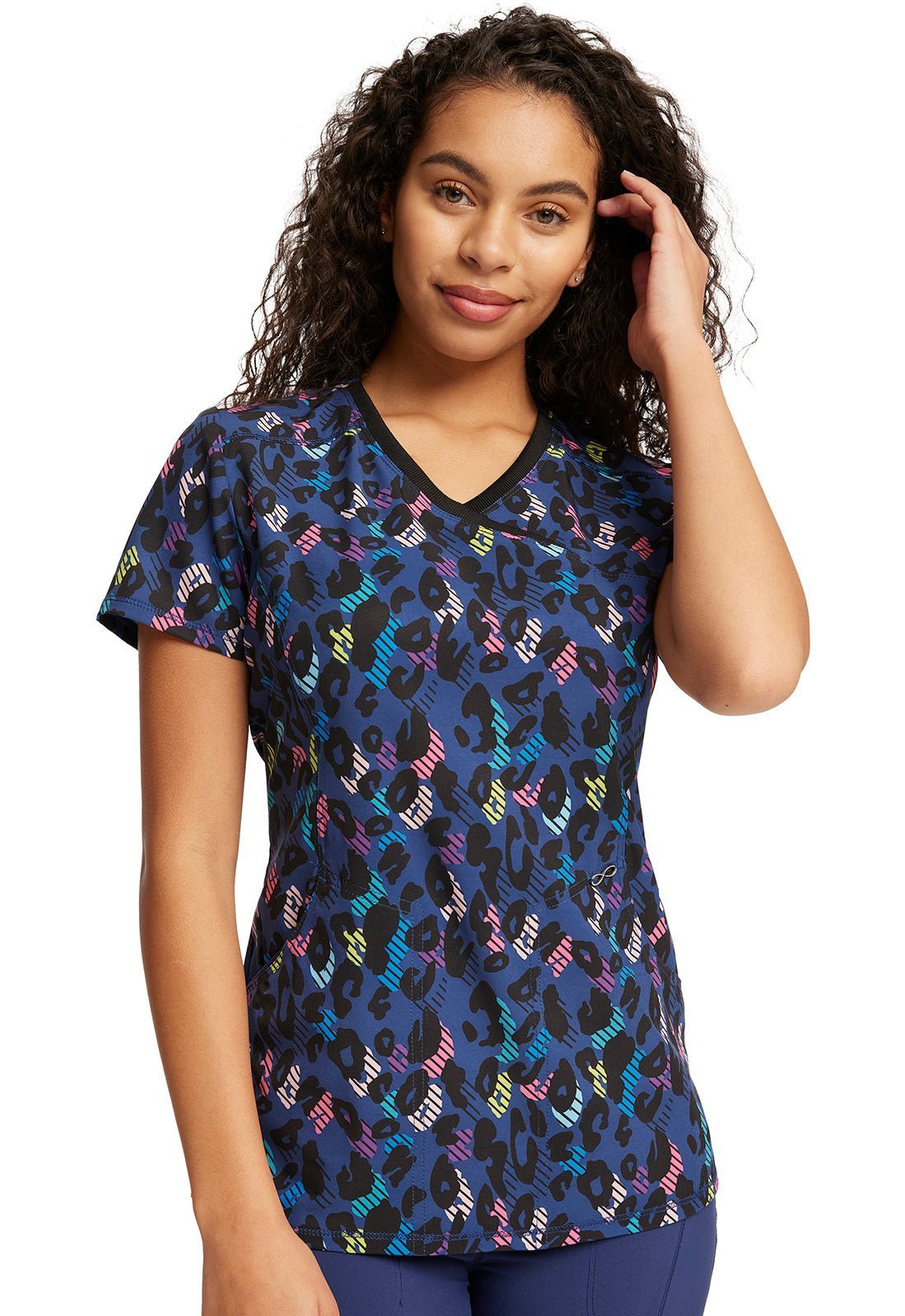 Abstract Cherokee Infinity Mock Wrap Scrub Top CK608 AMPO - Scrubs Select