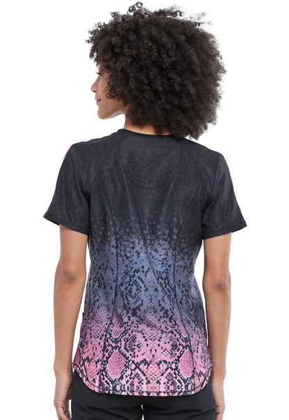 Abstract Cherokee Infinity Print V Neck Scrub Top CK659 PYPH - Scrubs Select