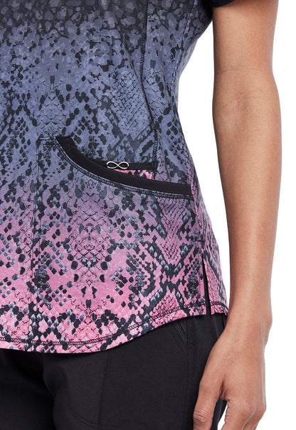 Abstract Cherokee Infinity Print V Neck Scrub Top CK659 PYPH - Scrubs Select
