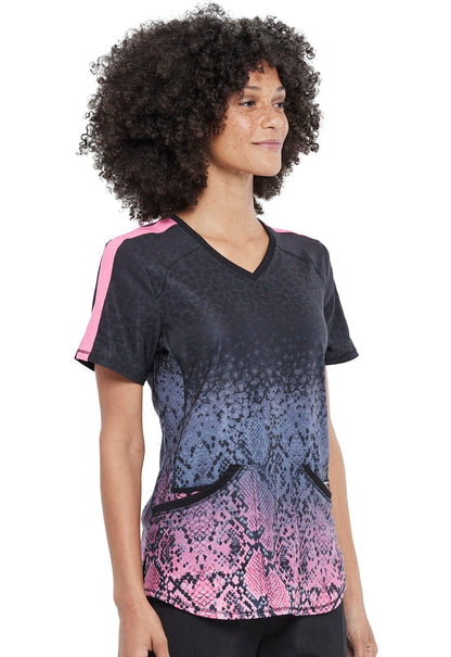 Abstract Cherokee Infinity Print V Neck Scrub Top CK659 PYPH - Scrubs Select