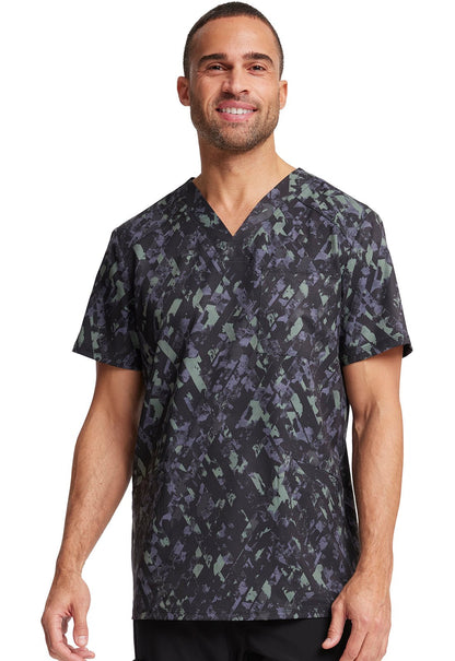 Abstract Cherokee Print Men's V Neck Scrub Top CK920 CRTW - Scrubs Select