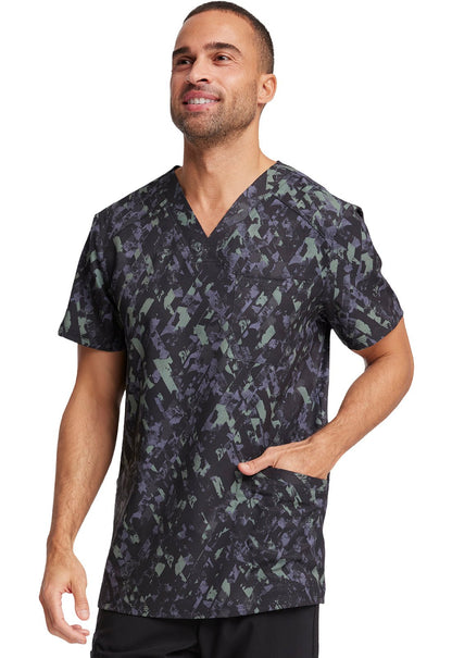 Abstract Cherokee Print Men's V Neck Scrub Top CK920 CRTW - Scrubs Select