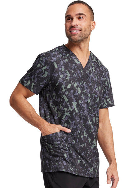 Abstract Cherokee Print Men's V Neck Scrub Top CK920 CRTW - Scrubs Select
