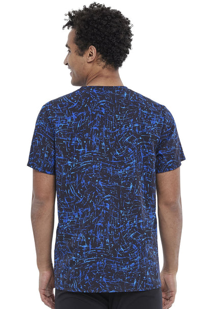 Abstract Cherokee Print Men's V Neck Scrub Top CK920 FMSR - Scrubs Select