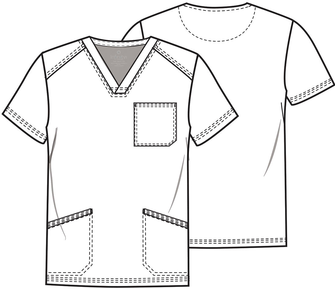 Abstract Cherokee Print Men's V Neck Scrub Top CK920 FMSR - Scrubs Select