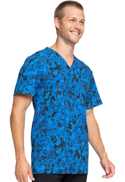 Abstract Cherokee Print Men's V Neck Scrub Top CK920 PATG - Scrubs Select