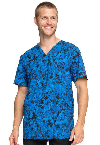 Abstract Cherokee Print Men's V Neck Scrub Top CK920 PATG - Scrubs Select