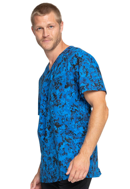 Abstract Cherokee Print Men's V Neck Scrub Top CK920 PATG - Scrubs Select