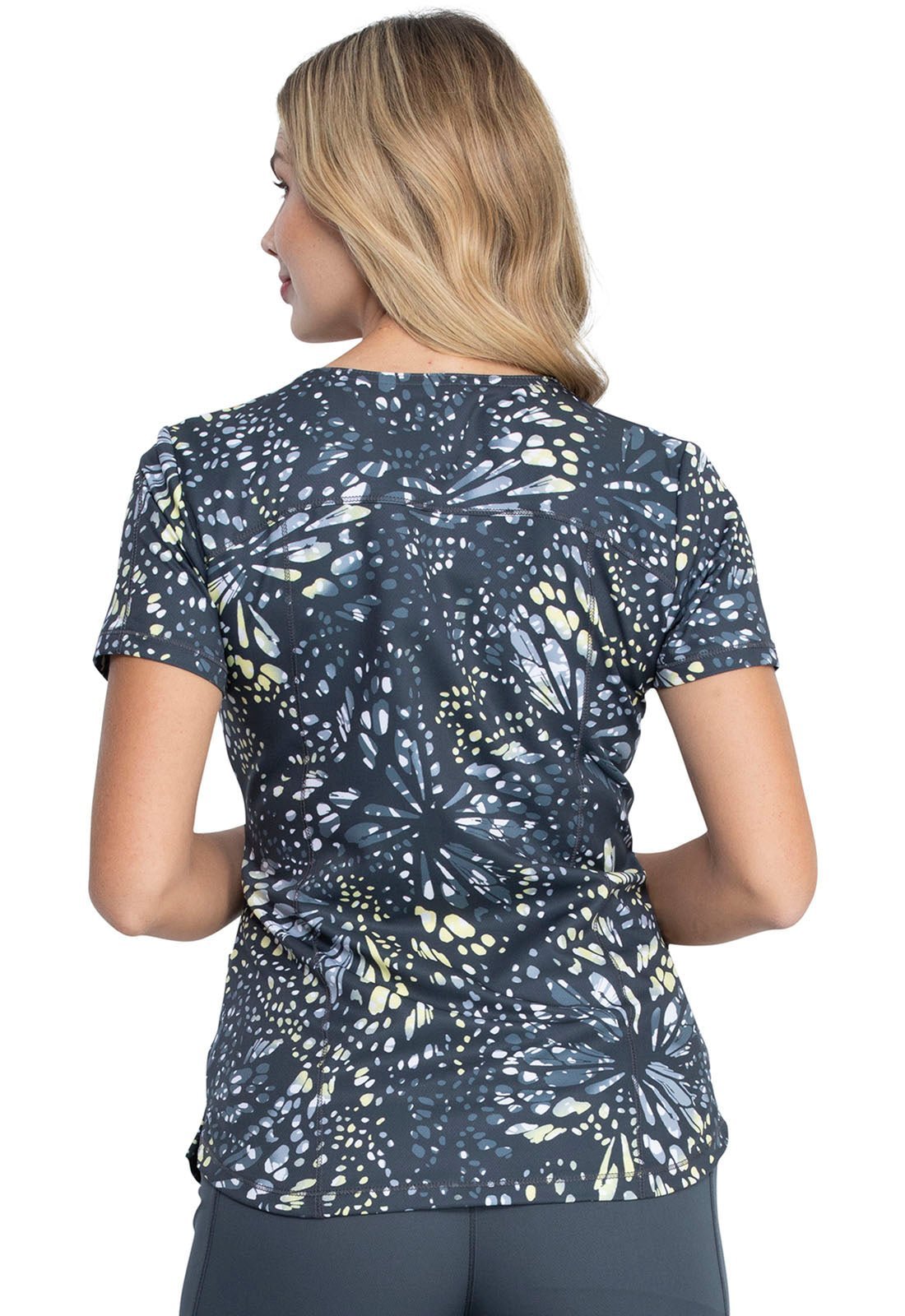 Abstract Dickies Dynamix Print V Neck Scrub Top DK731 FTFU - Scrubs Select