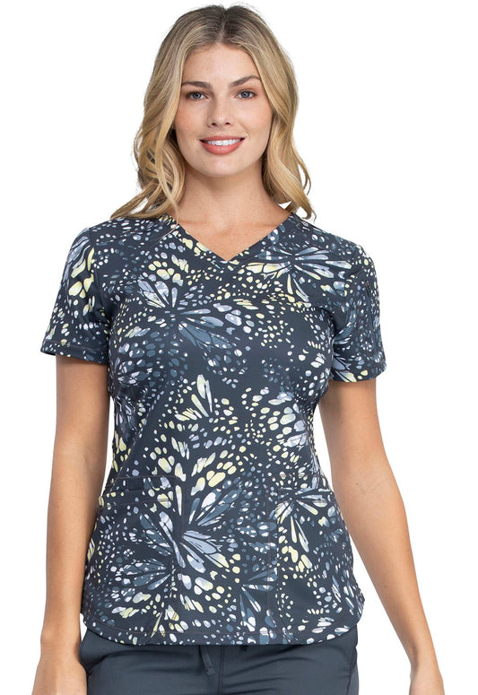 Abstract Dickies Dynamix Print V Neck Scrub Top DK731 FTFU - Scrubs Select