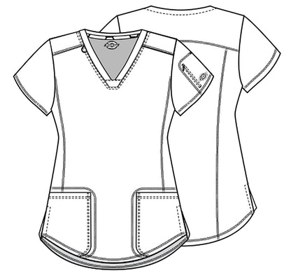 Abstract Dickies Dynamix Print V Neck Scrub Top DK731 STNV - Scrubs Select