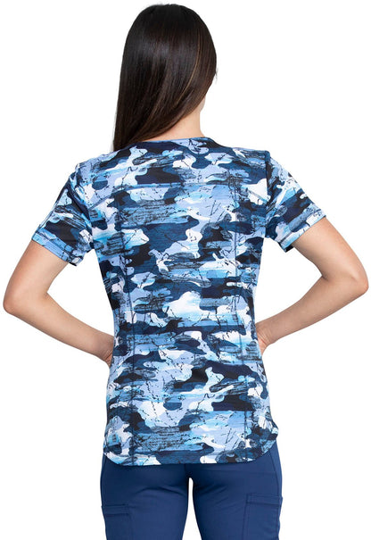 Abstract Dickies Dynamix Print V Neck Scrub Top DK731 STNV - Scrubs Select