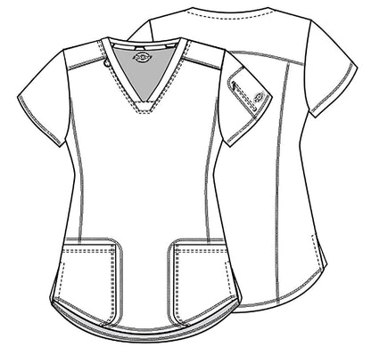 Abstract Dickies Dynamix Print V Neck Scrub Top DK731 TGHP - Scrubs Select