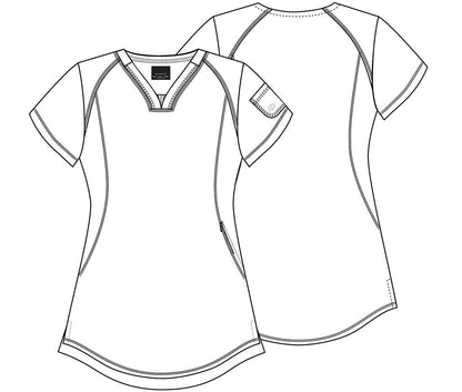 Abstract Dickies Dynamix Print V Neck Scrub Top DK766 GRPO - Scrubs Select