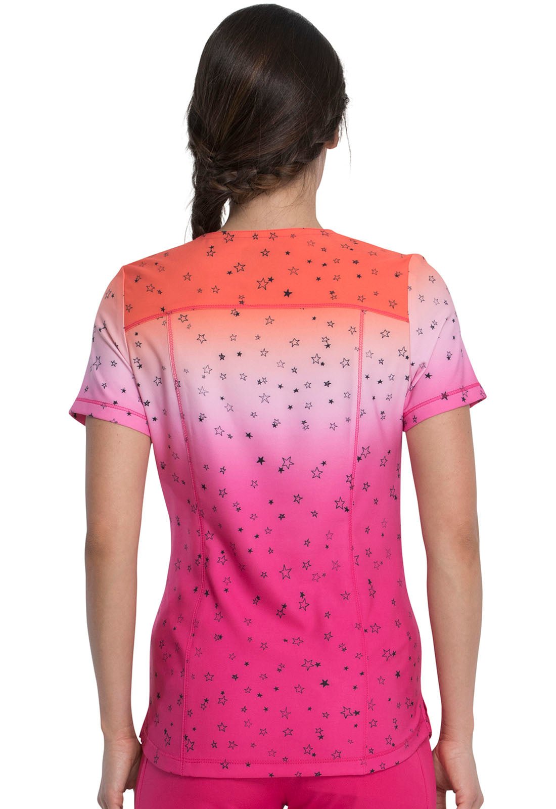 Abstract Dickies Dynamix Print V Neck Scrub Top DK838 FASR - Scrubs Select