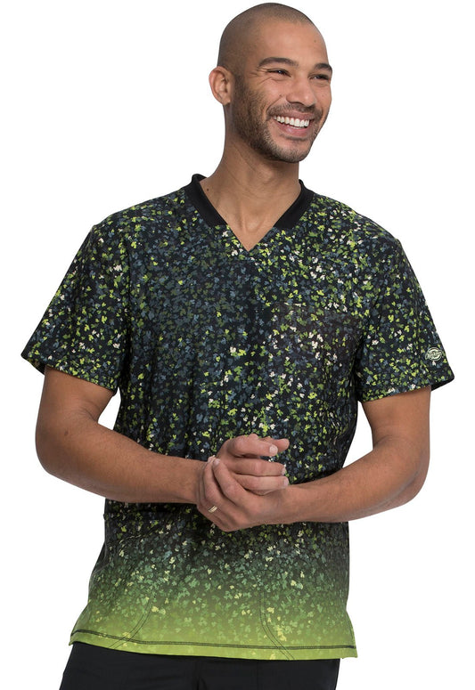 Abstract Dickies Print Men's V Neck Scrub Top DK607 GLFT - Scrubs Select