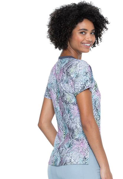 Abstract HeartSoul Print Round Neck Scrub Top HS800 STHS - Scrubs Select
