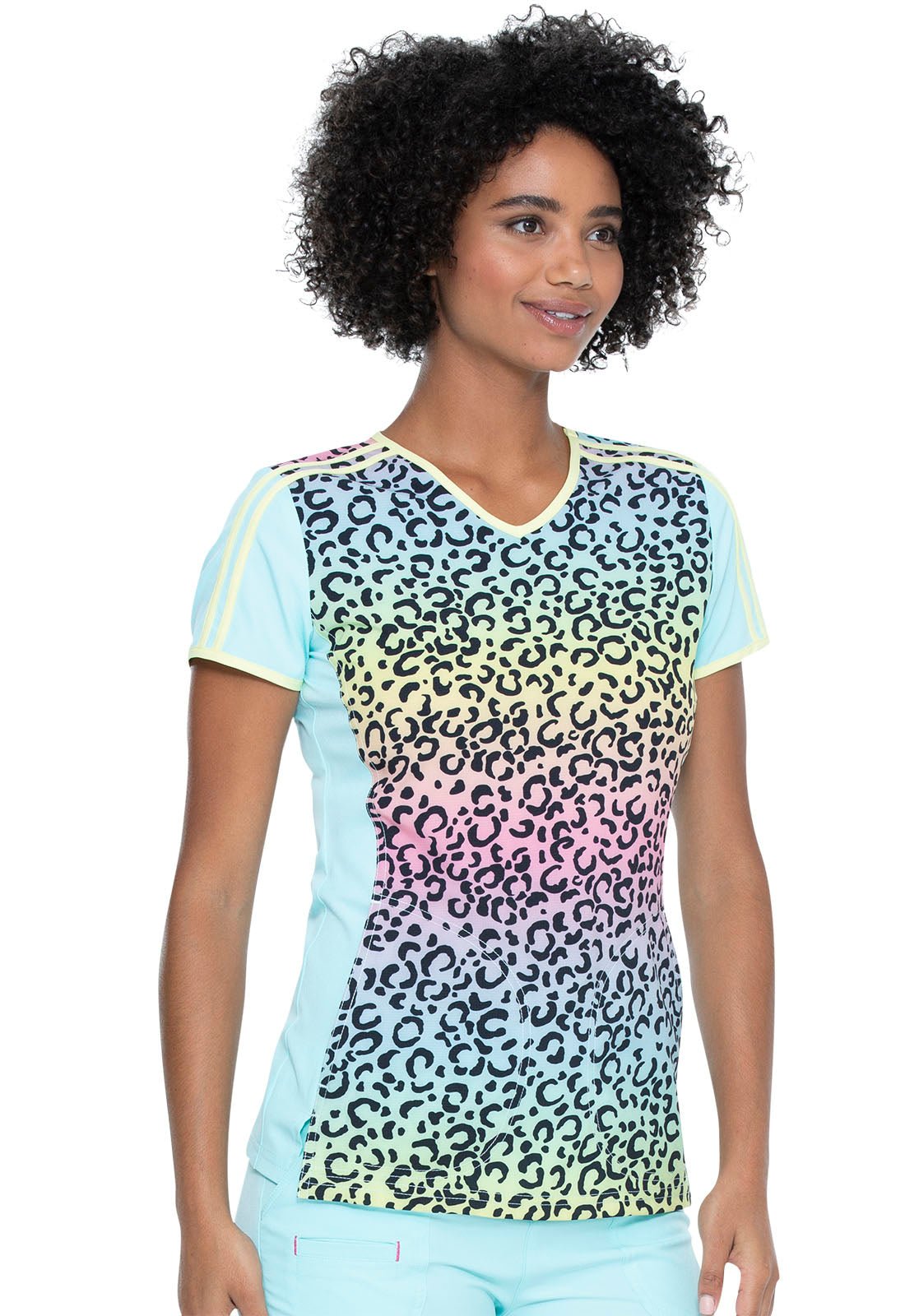 Abstract HeartSoul Print V Neck Scrub Top HS699 CLMW - Scrubs Select