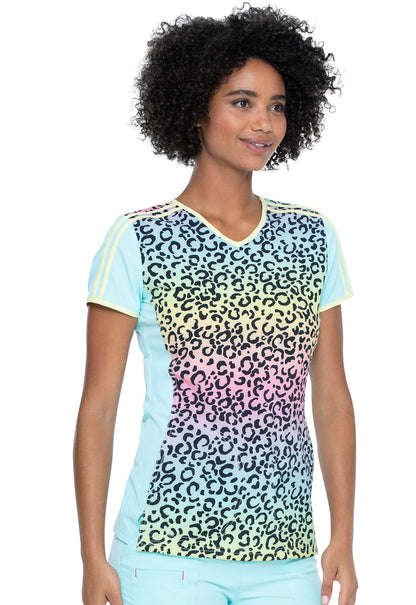Abstract HeartSoul Print V Neck Scrub Top HS699 CLMW - Scrubs Select
