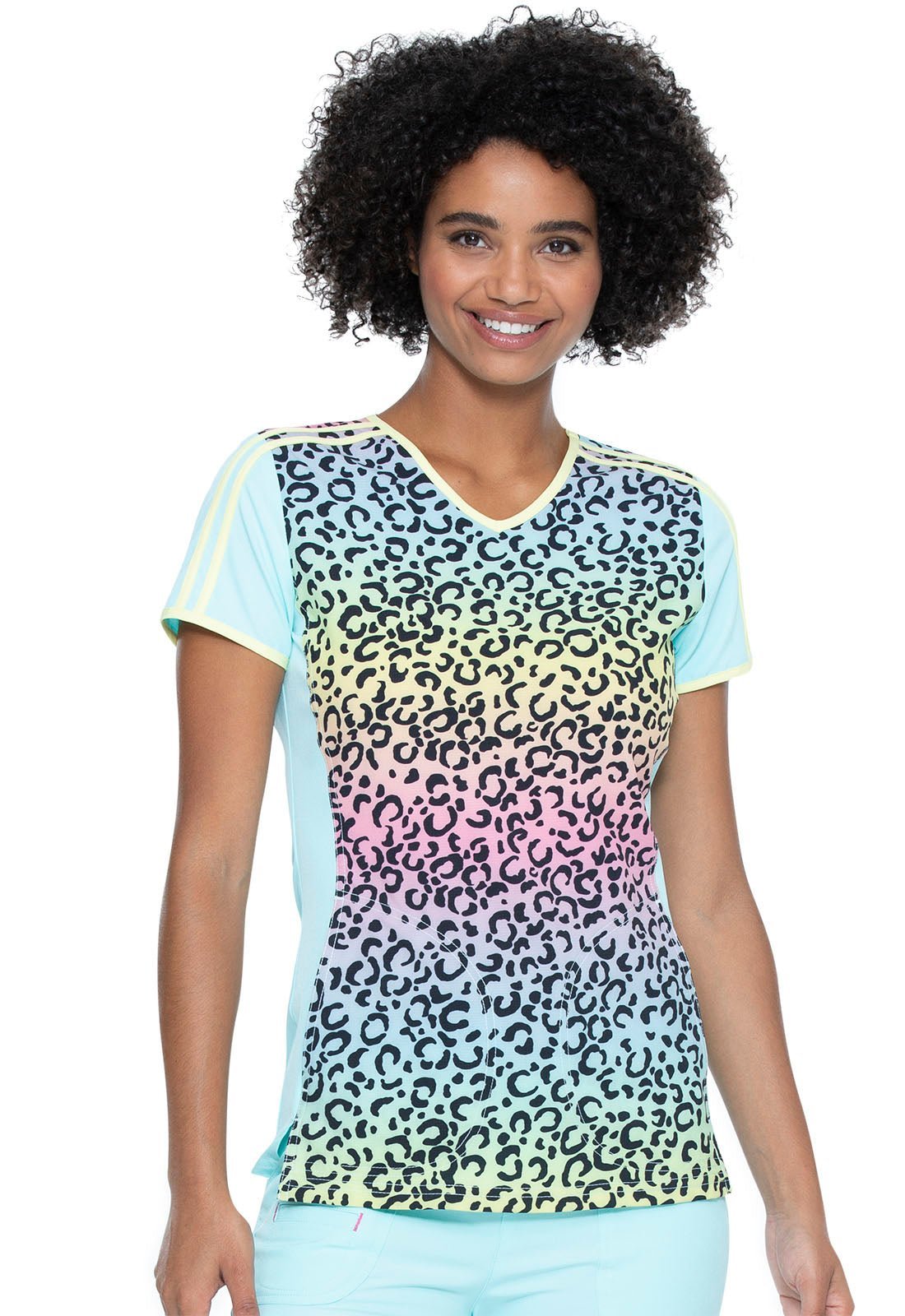 Abstract HeartSoul Print V Neck Scrub Top HS699 CLMW - Scrubs Select