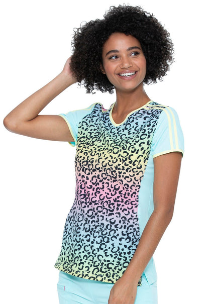 Abstract HeartSoul Print V Neck Scrub Top HS699 CLMW - Scrubs Select