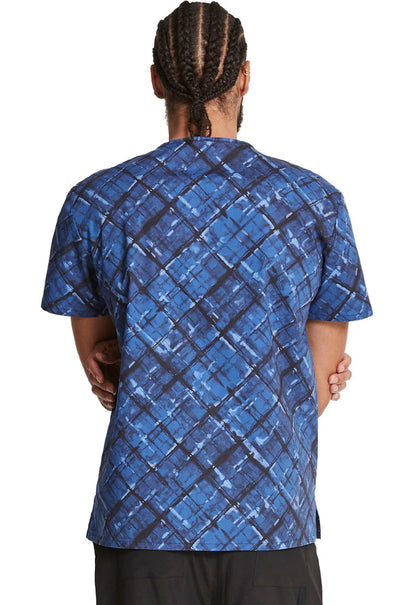 Abstract Print Dickies Men's V Neck Scrub Top DK725 PATD - Scrubs Select