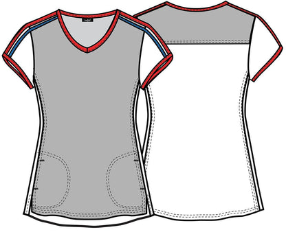 Abstract Print V Neck Scrub Top HS699 CLMW - Scrubs Select