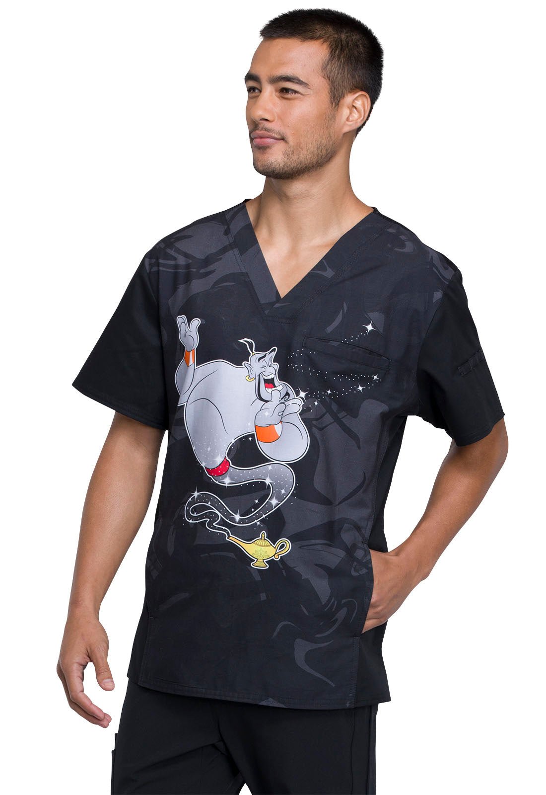 Aladdin Tooniforms Disney Men's V Neck Scrub Top TF700 ADTW - Scrubs Select