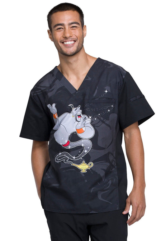 Aladdin Tooniforms Disney Men's V Neck Scrub Top TF700 ADTW - Scrubs Select