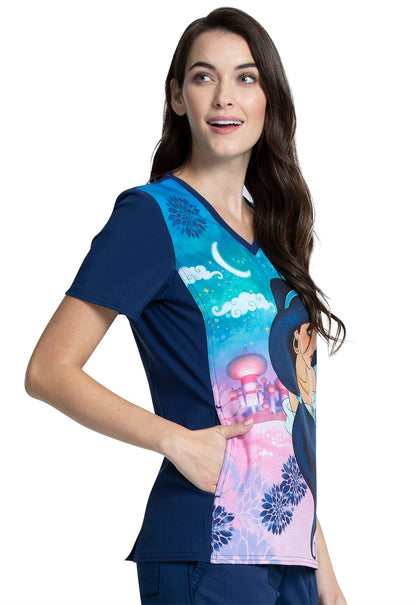Aladdin Tooniforms Licensed Disney V Neck Scrub Top TF637 PRGH - Scrubs Select