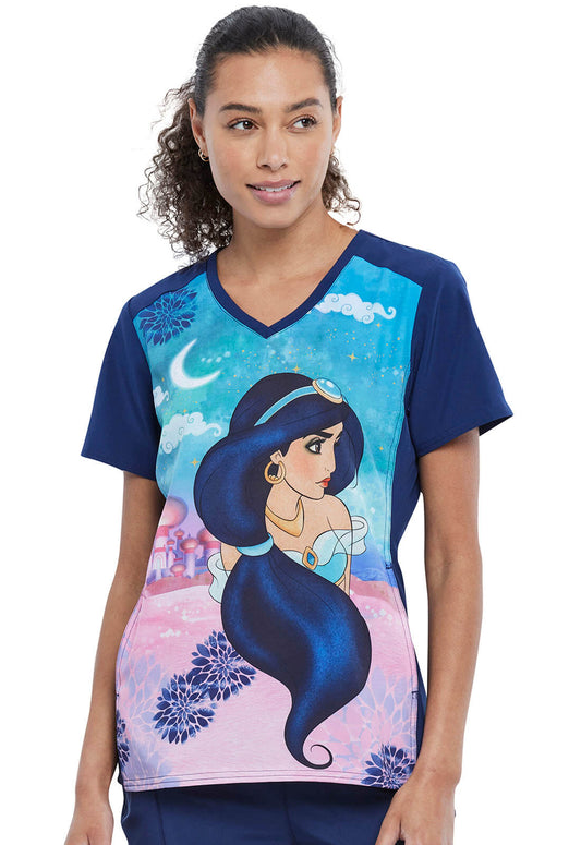 Aladdin Tooniforms Licensed Disney V Neck Scrub Top TF637 PRGH - Scrubs Select