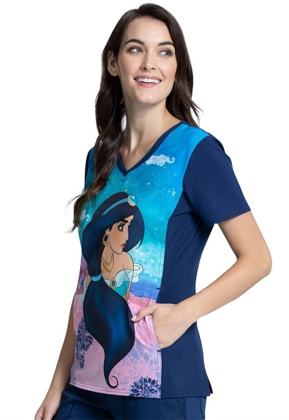 Aladdin Tooniforms Licensed Disney V Neck Scrub Top TF637 PRGH - Scrubs Select