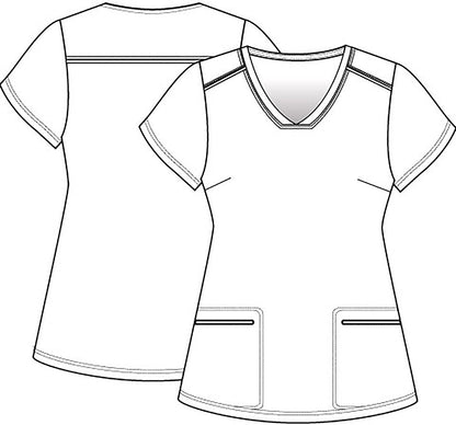 Alice In Wonderland Tooniforms Licensed Disney V Neck Scrub Top TF666 ALDR - Scrubs Select