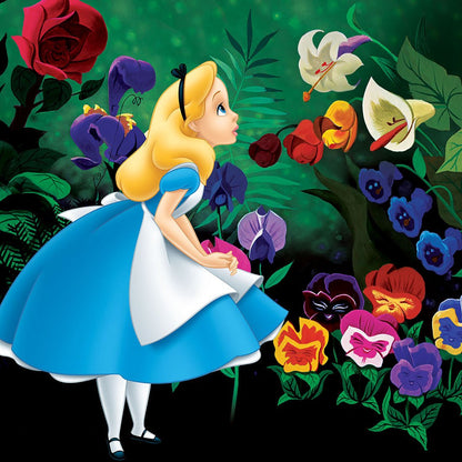 Alice In Wonderland Tooniforms Licensed V Neck Scrub Top TF627 ALWL - Scrubs Select