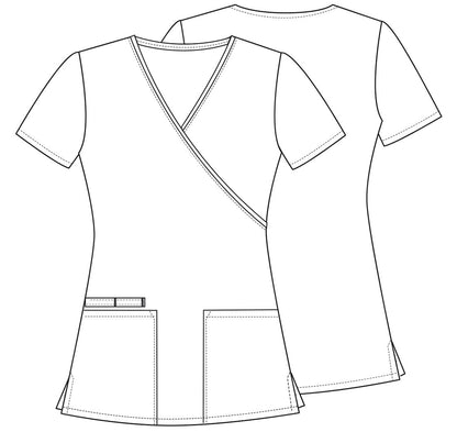 All Awareness Print Mock Wrap Scrub Top CK614 LVBA - Scrubs Select