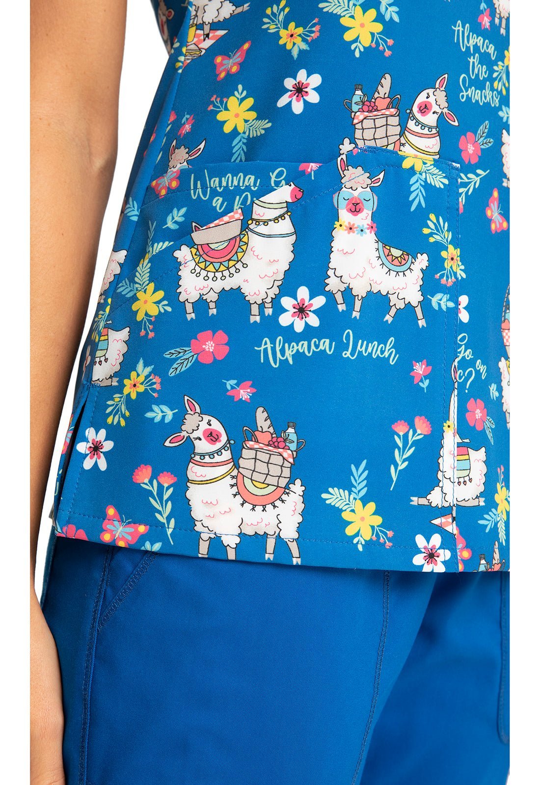 Alpaca Cherokee Print V Neck Scrub Top CK678 APPC - Scrubs Select