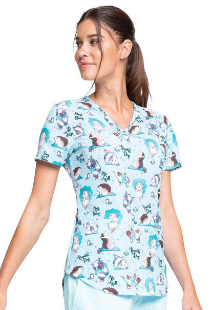 Animal Cherokee Print V Neck Scrub Top CK637 WLVB - Scrubs Select