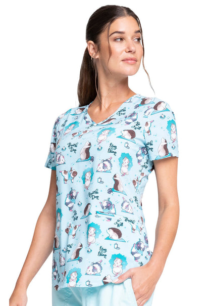 Animal Cherokee Print V Neck Scrub Top CK637 WLVB - Scrubs Select