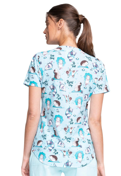 Animal Cherokee Print V Neck Scrub Top CK637 WLVB - Scrubs Select