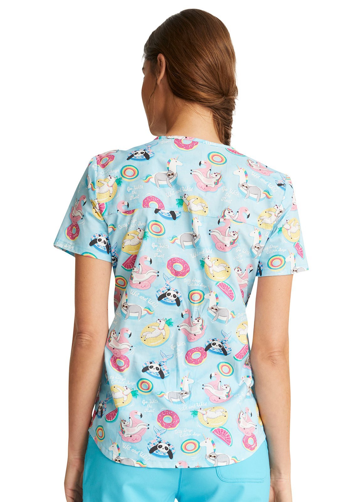 Animal Cherokee Print V Neck Scrub Top CK652 GWFL - Scrubs Select