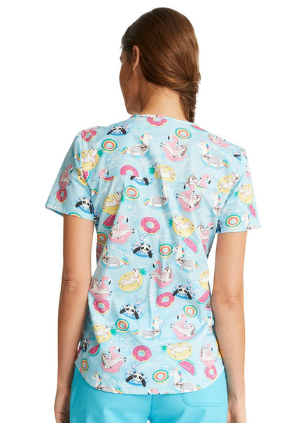 Animal Cherokee Print V Neck Scrub Top CK652 GWFL - Scrubs Select