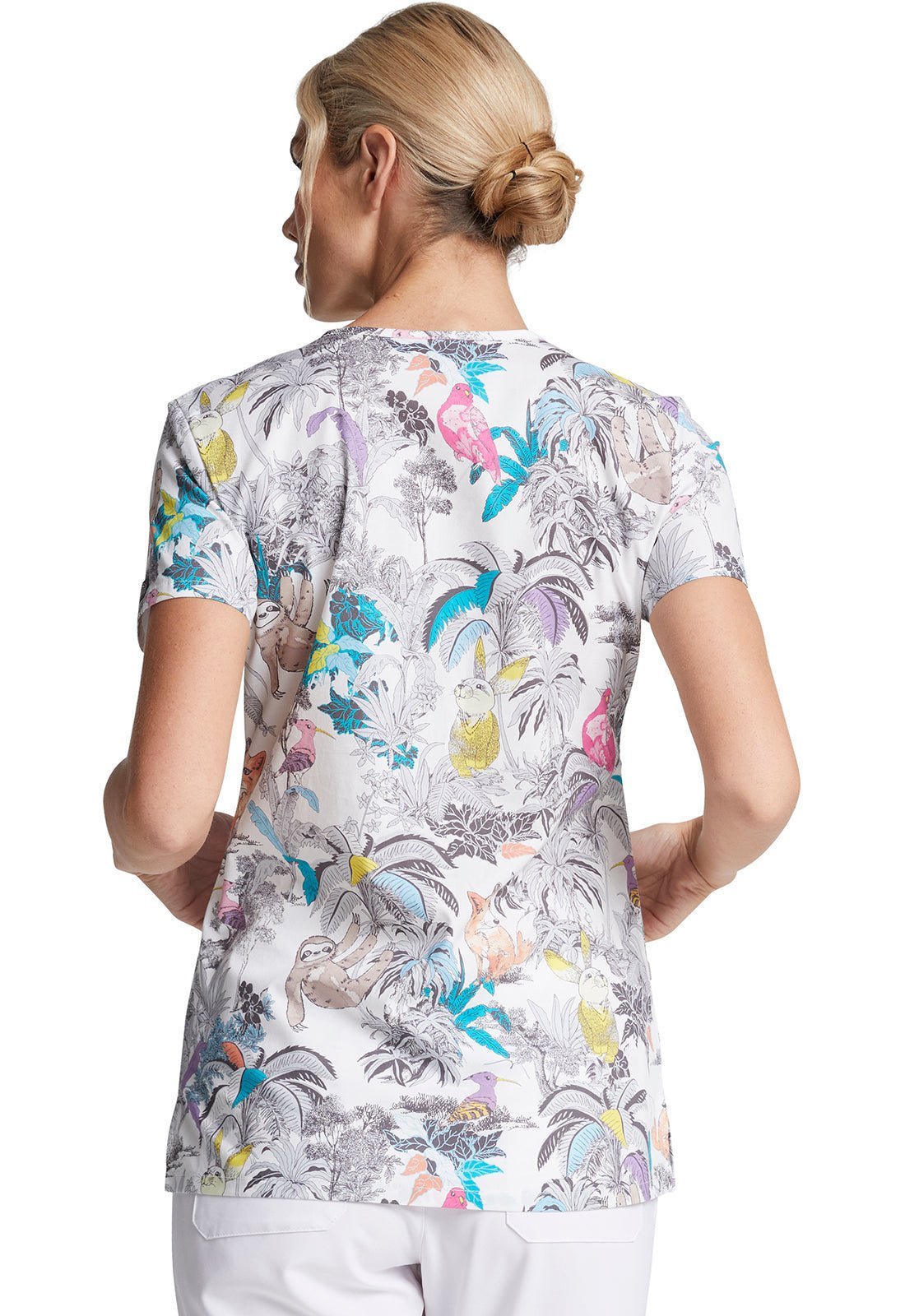 Animal Dickies EDS Print V Neck Scrub Top DK704 JGBD - Scrubs Select