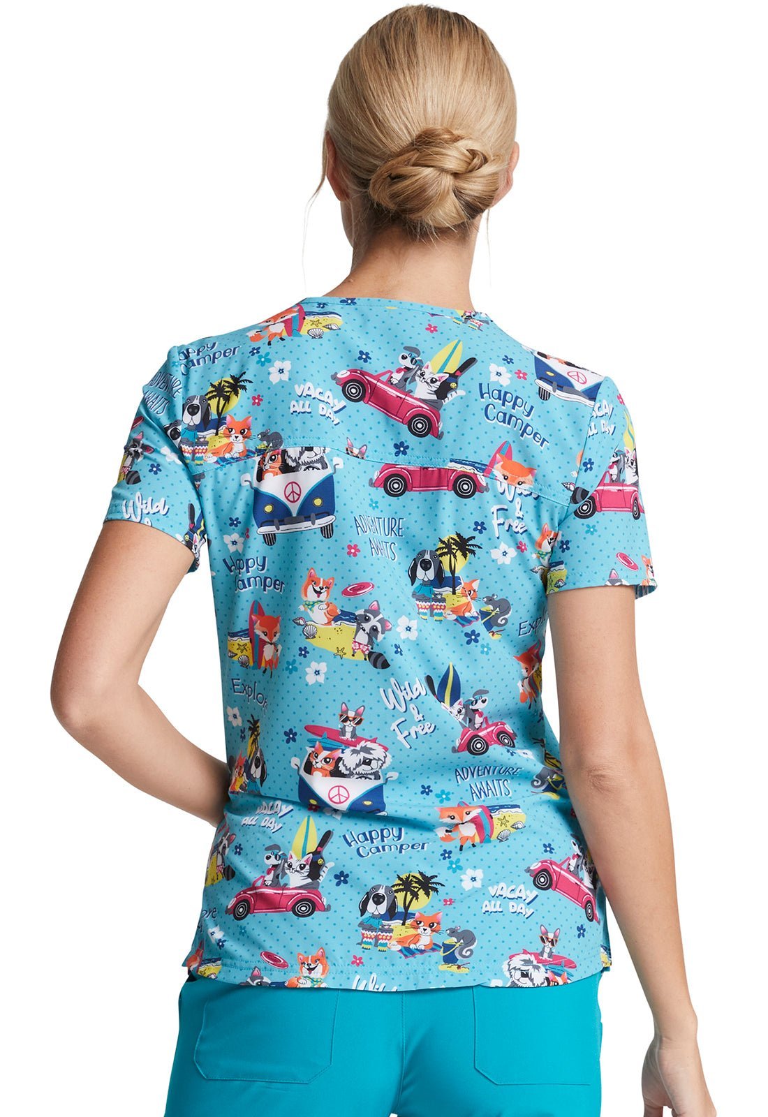 Animal Dickies Print V Neck Scrub Top DK876 VADY - Scrubs Select